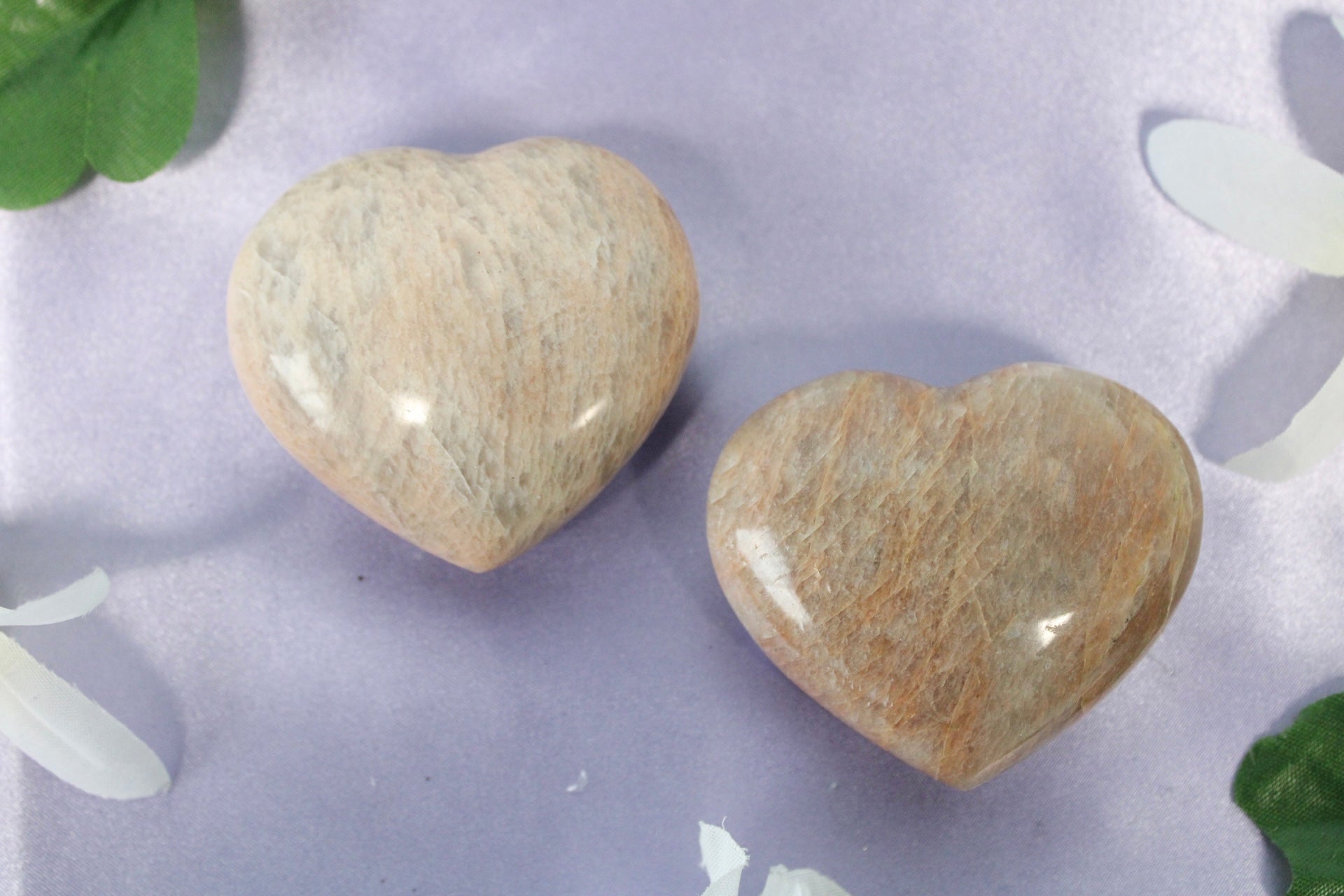 Peach Moonstone Crystal Heart