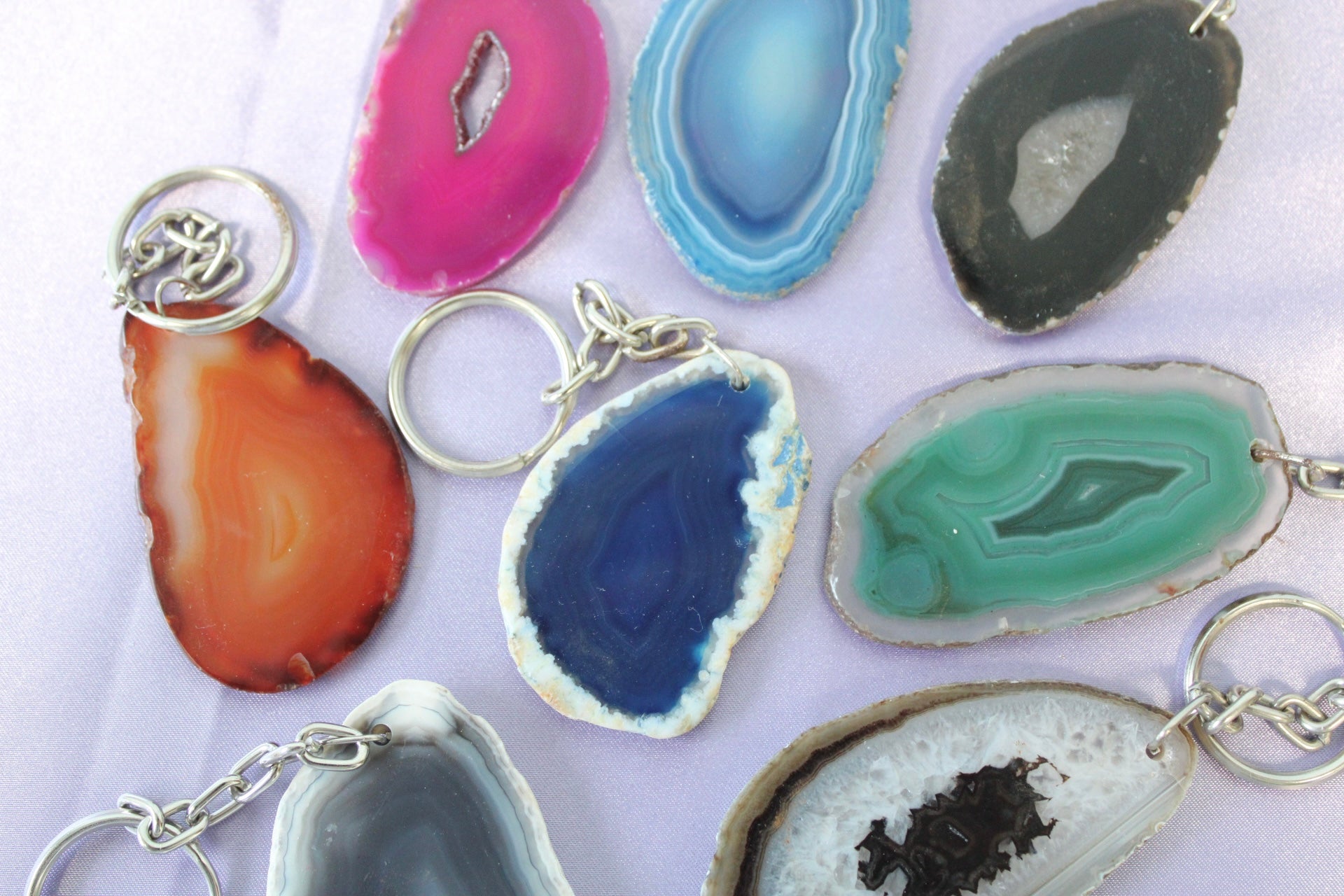 Mixed Agate Keychains