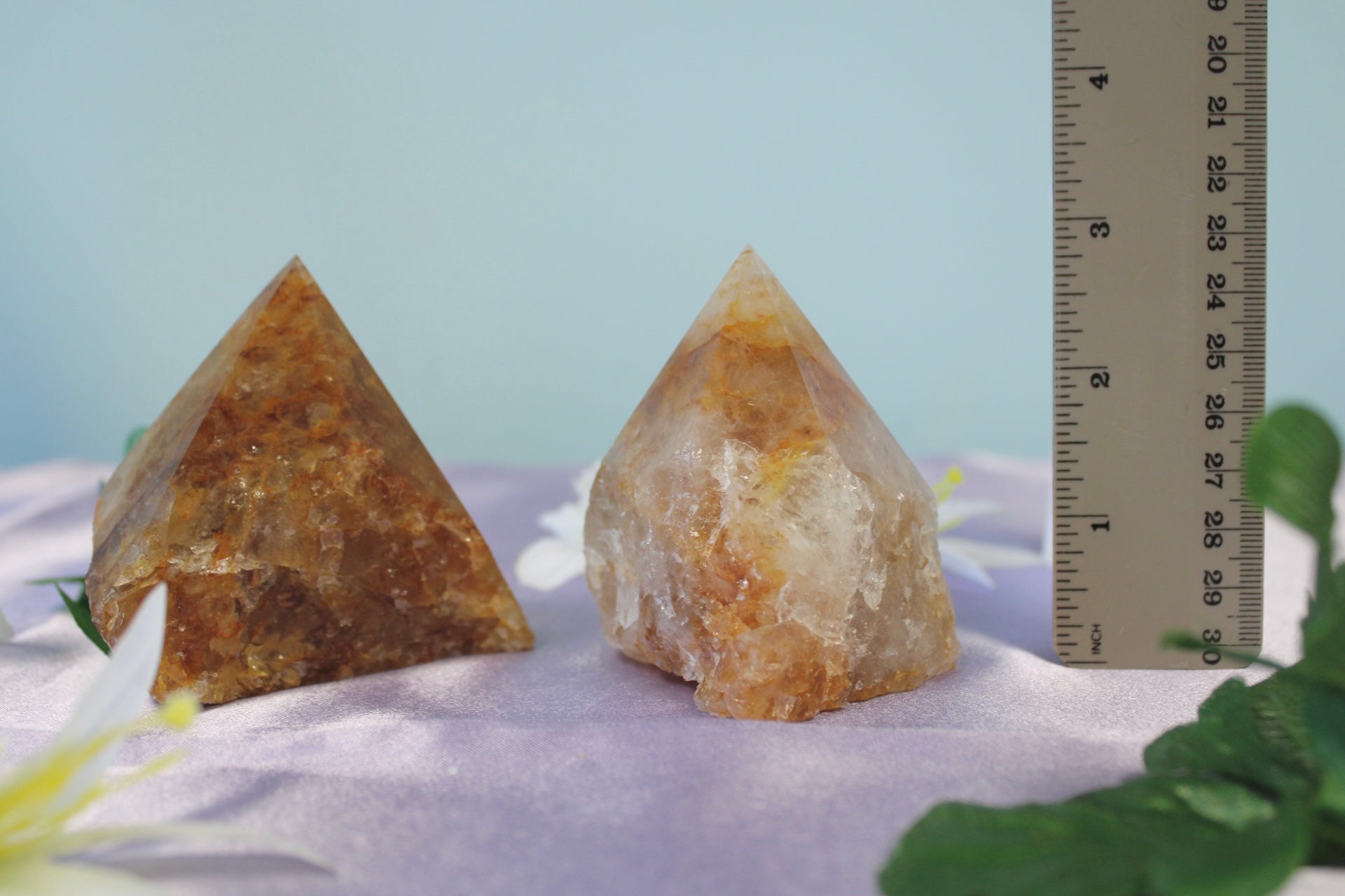 Golden Healer Raw Free Form Polished Tops Standing Crystal Points
