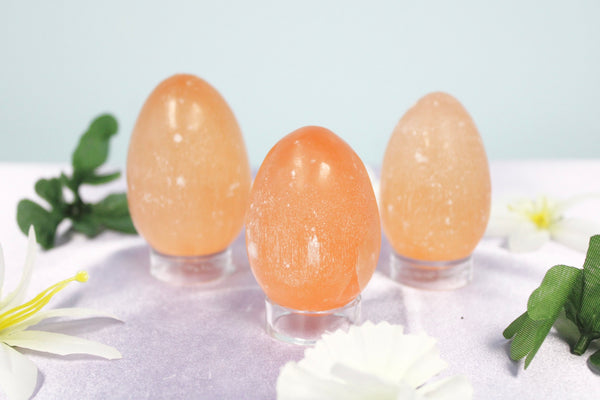 Orange Selenite Crystal Egg