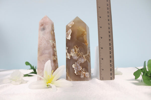 Flower Agate Crystal Tower