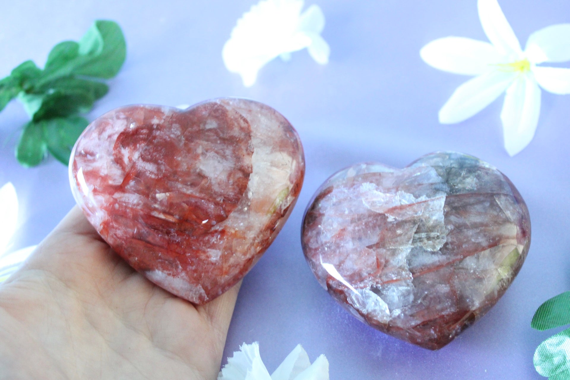 Fire Quartz Crystal Heart
