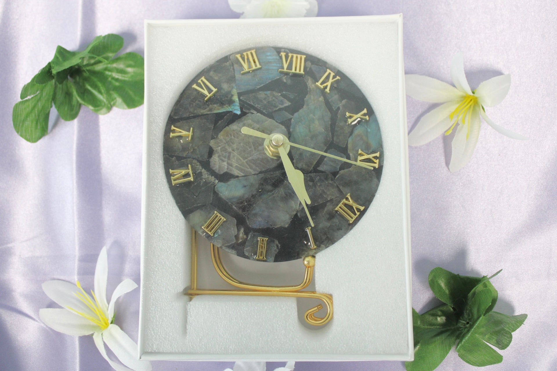 Labradorite Crystal Clock