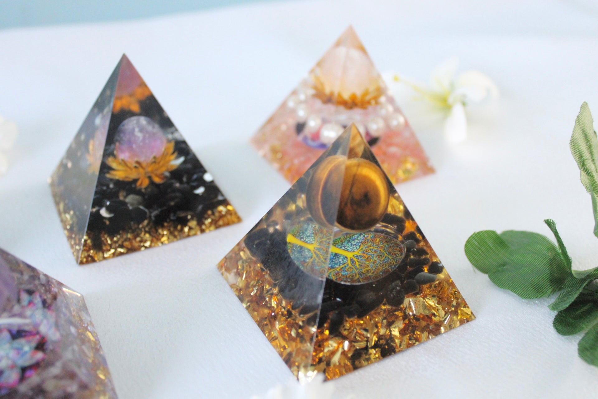 Layered with Sphere Orgonite Pyramid