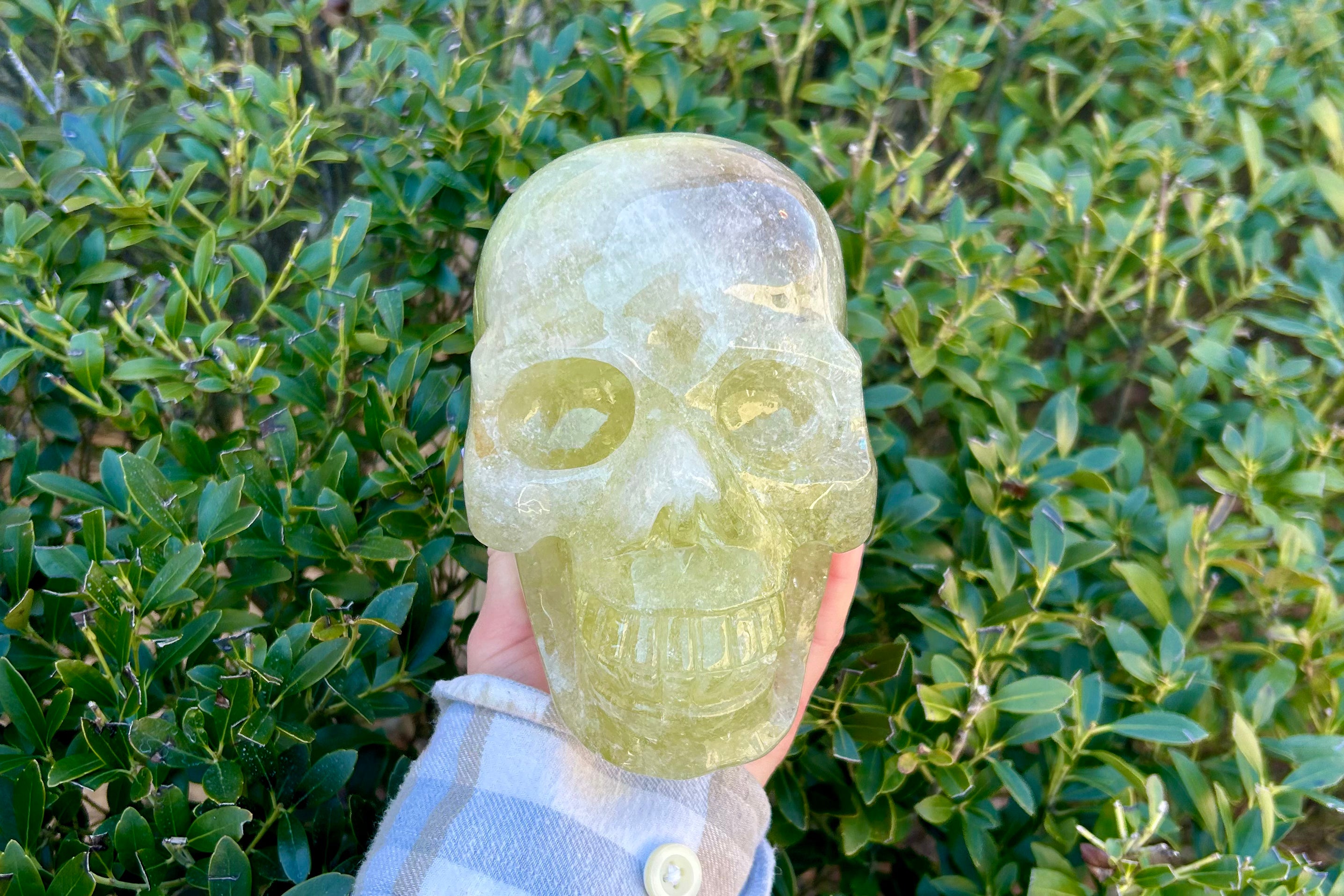 Natural Smoky Citrine Crystal Big Skull