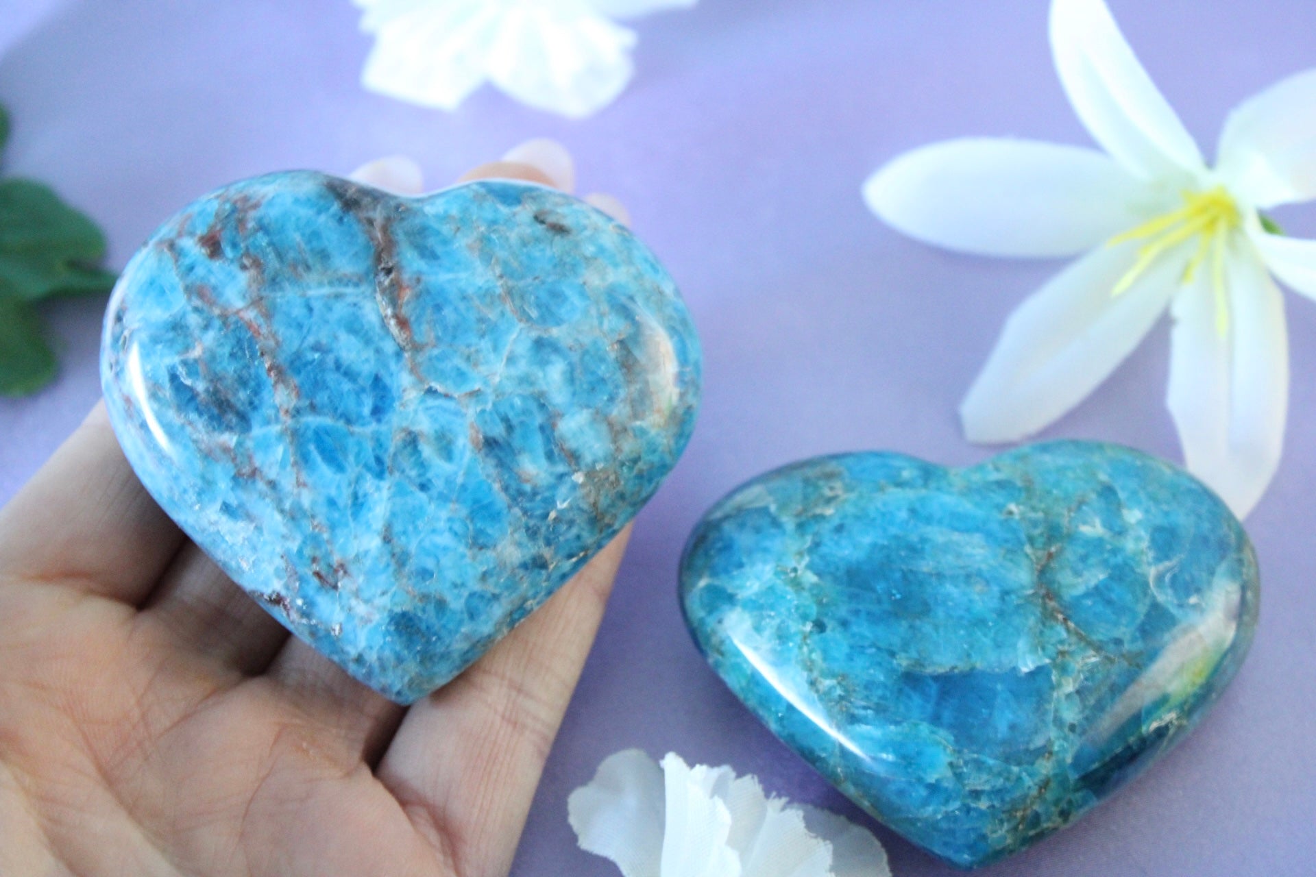 Blue Apatite Crystal Heart