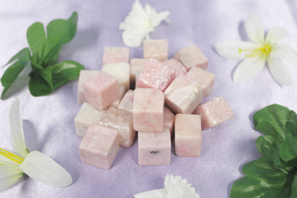 Pink Opal Cubed Stones