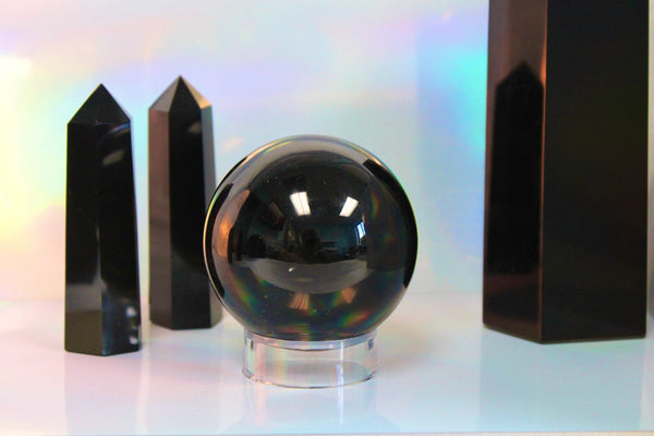 Black Obsidian Crystal Sphere