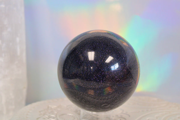 Blue Goldstone Crystal Sphere