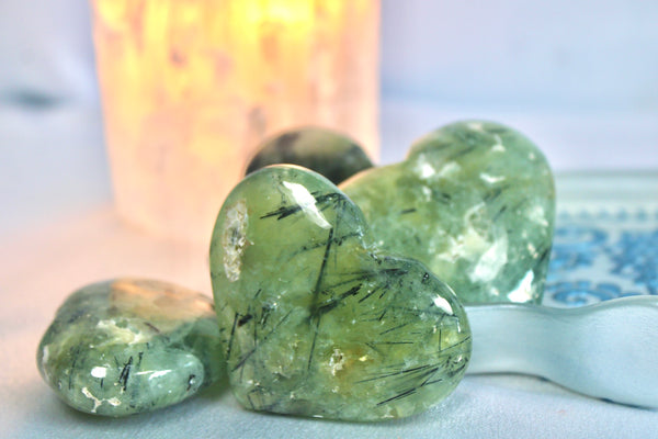 Prehnite Crystal Hearts