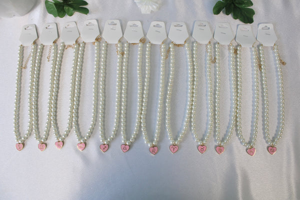 Pearl Zodiac Heart Necklaces