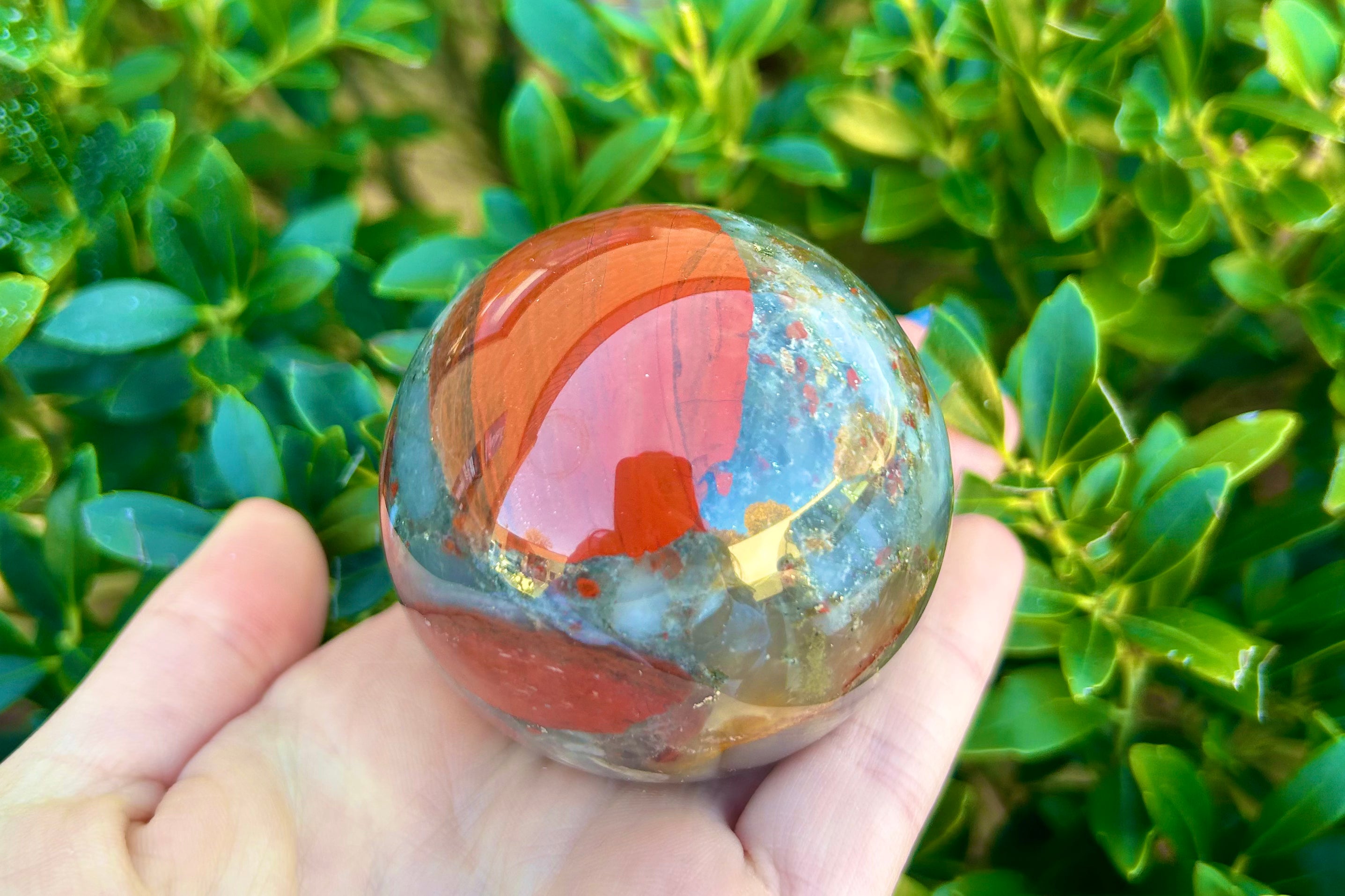 African Bloodstone Crystal Sphere