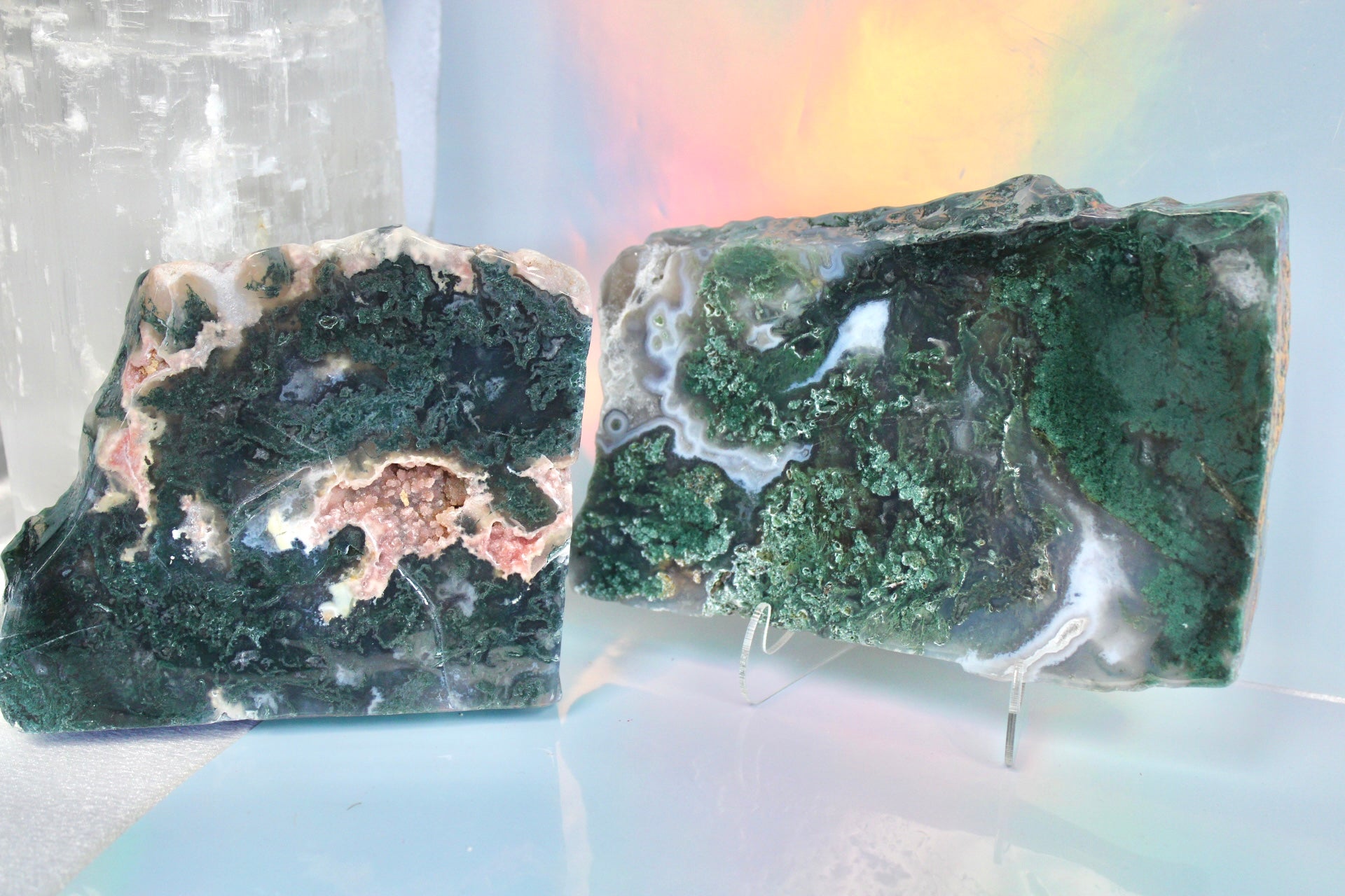 Moss Agate Crystal Slabs