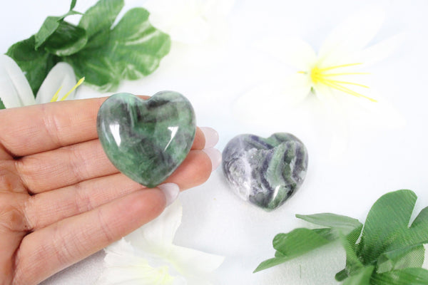 Rainbow Fluorite Puffy Heart