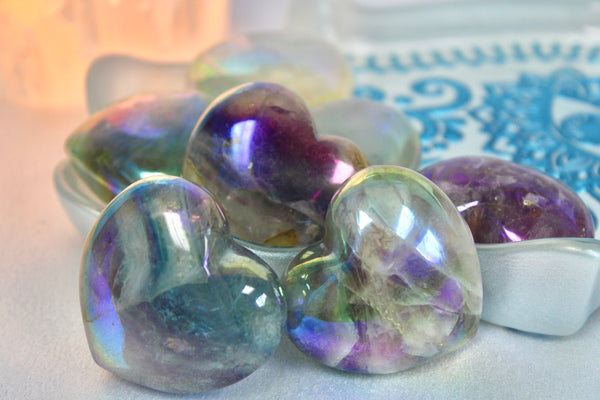 Fluorite Angel Aura Crystal Heart