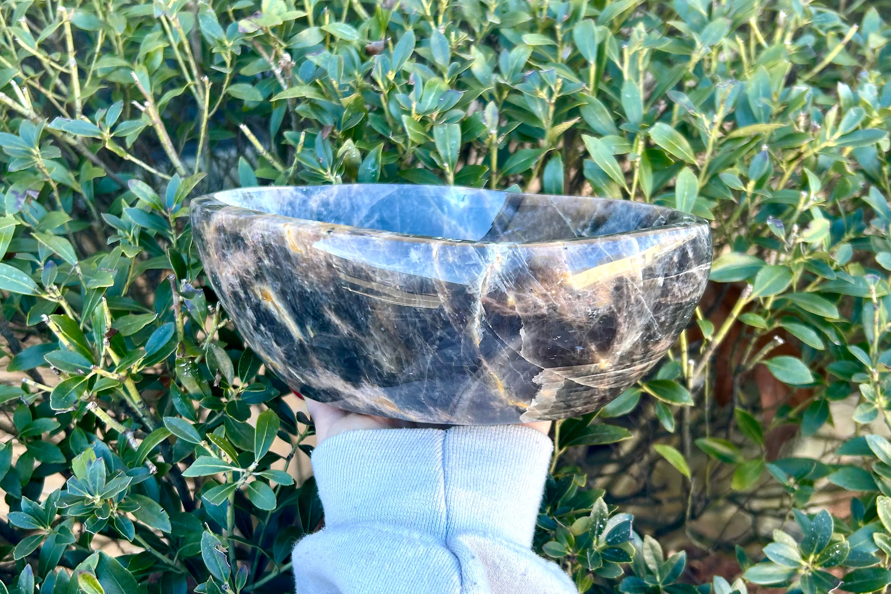 Black Moonstone Crystal Bowl