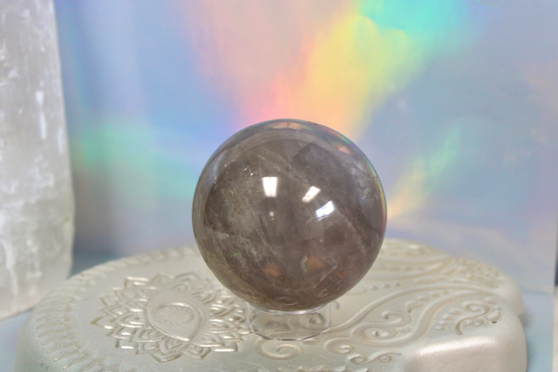 Blue Rose Quartz Crystal Sphere