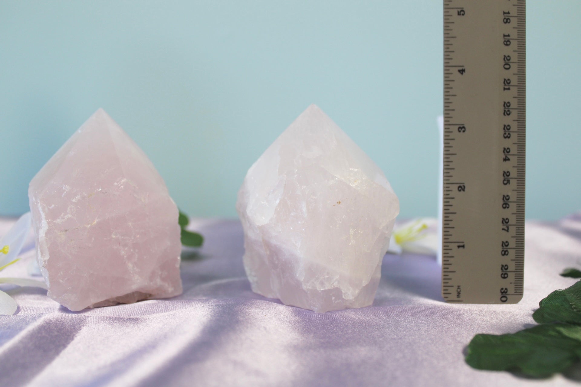 Rose Quartz Raw Free Form Polished Tops Standing Crystal Points