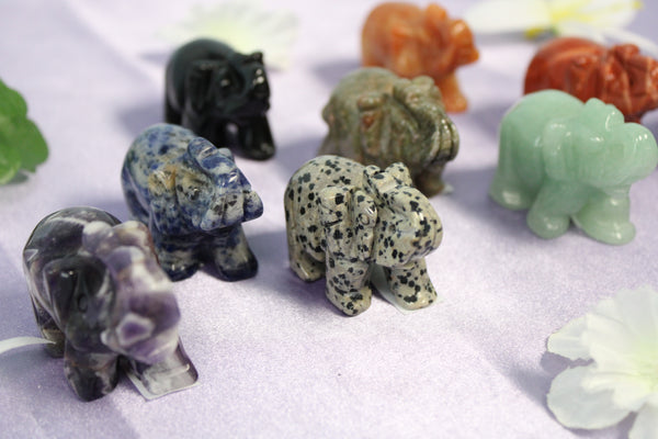 Elephant Crystal Carvings