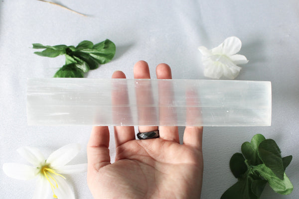 Selenite Flat Ruler Stick