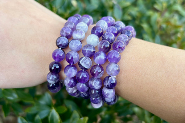 Chevron Amethyst Crystal Bracelet