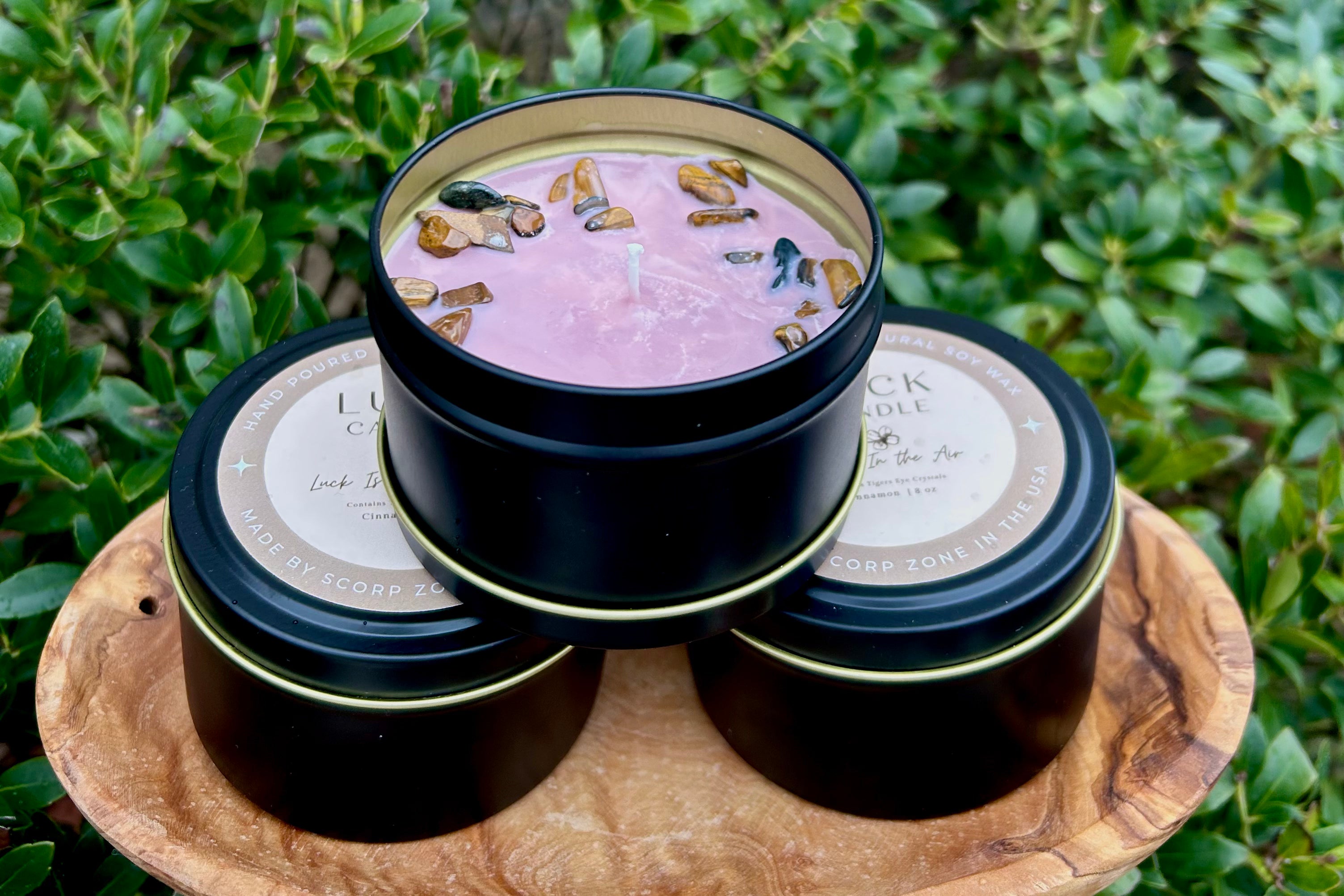 Intention Candles in Tin Natural Soy Wax by Scorp Zone