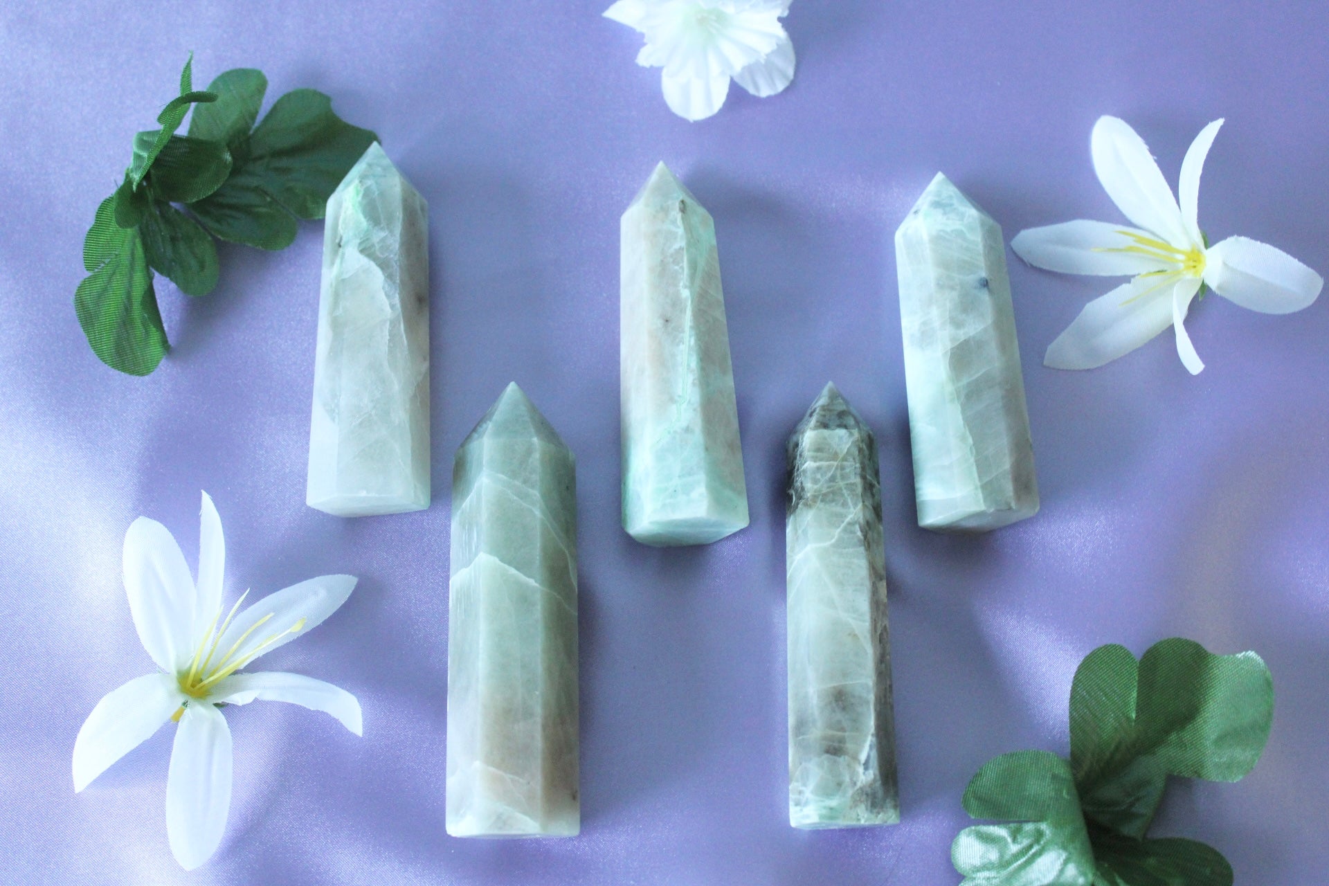 Green Moonstone Crystal Point