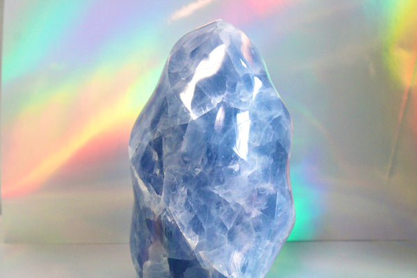 Blue Calcite Crystal Flame