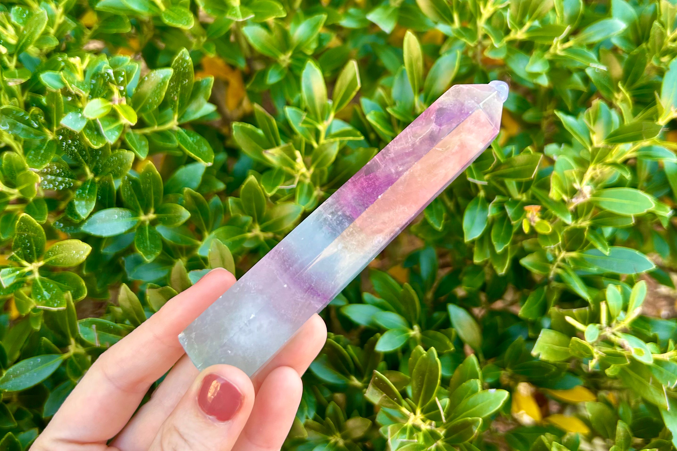 Rainbow Vibrant Fluorite Crystal Point