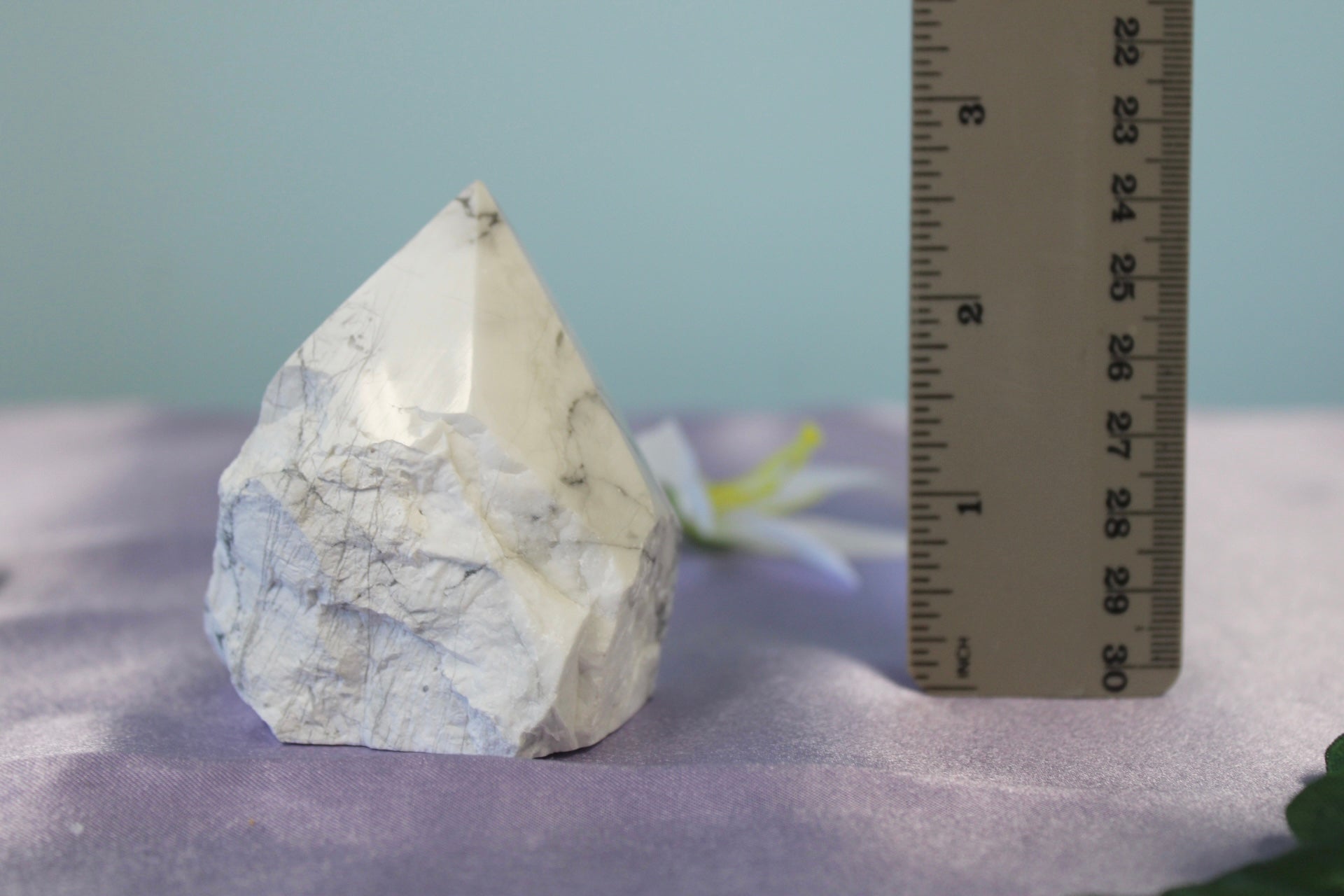 Howlite Raw Free Form Polished Tops Standing Crystal Points