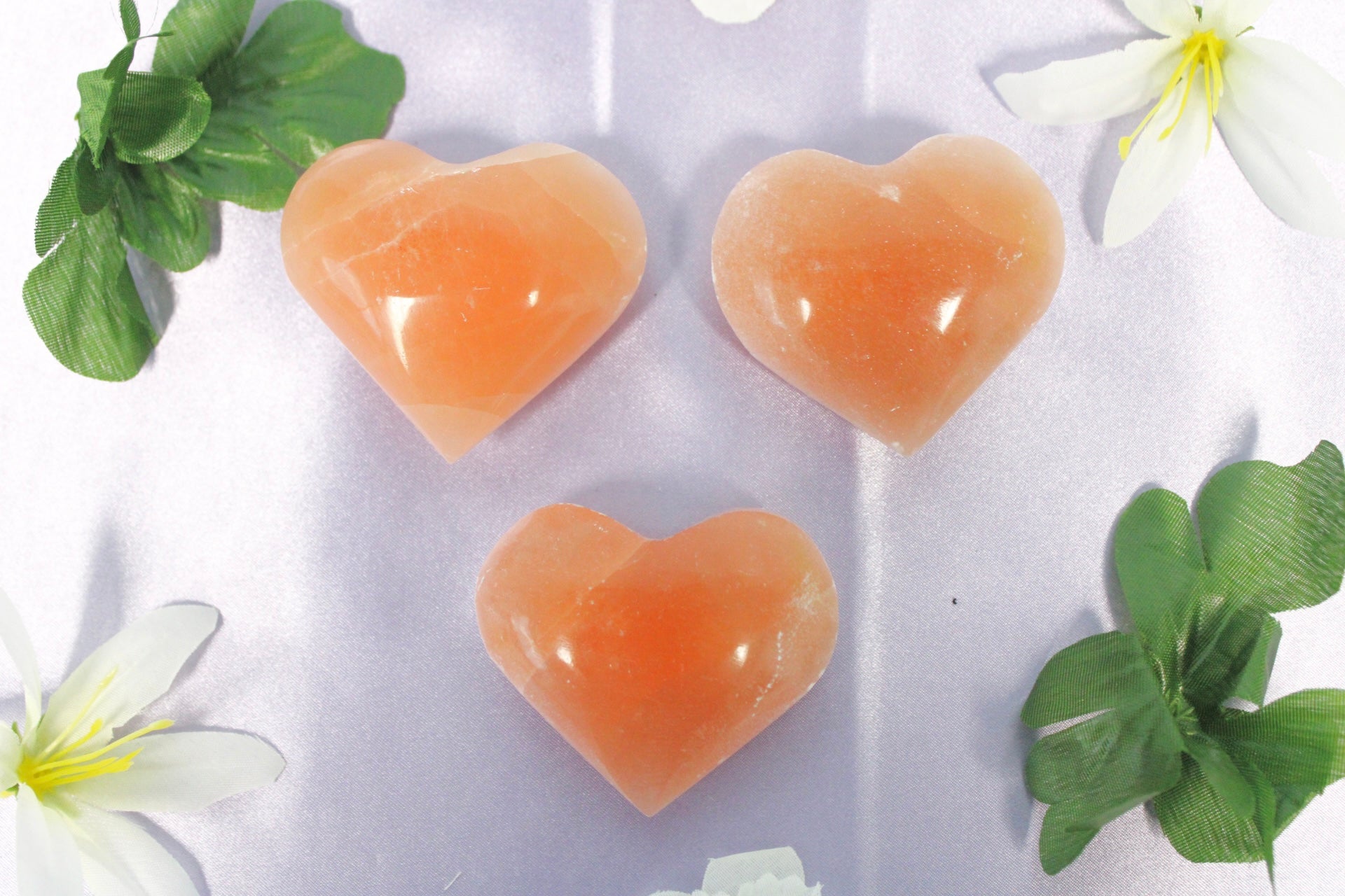 Orange Selenite Crystal Heart