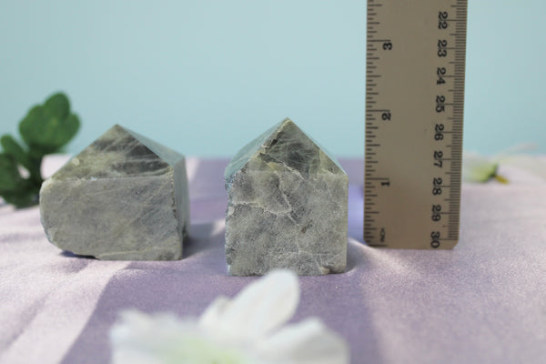 Labradorite Raw Free Form Polished Tops Standing Crystal Points