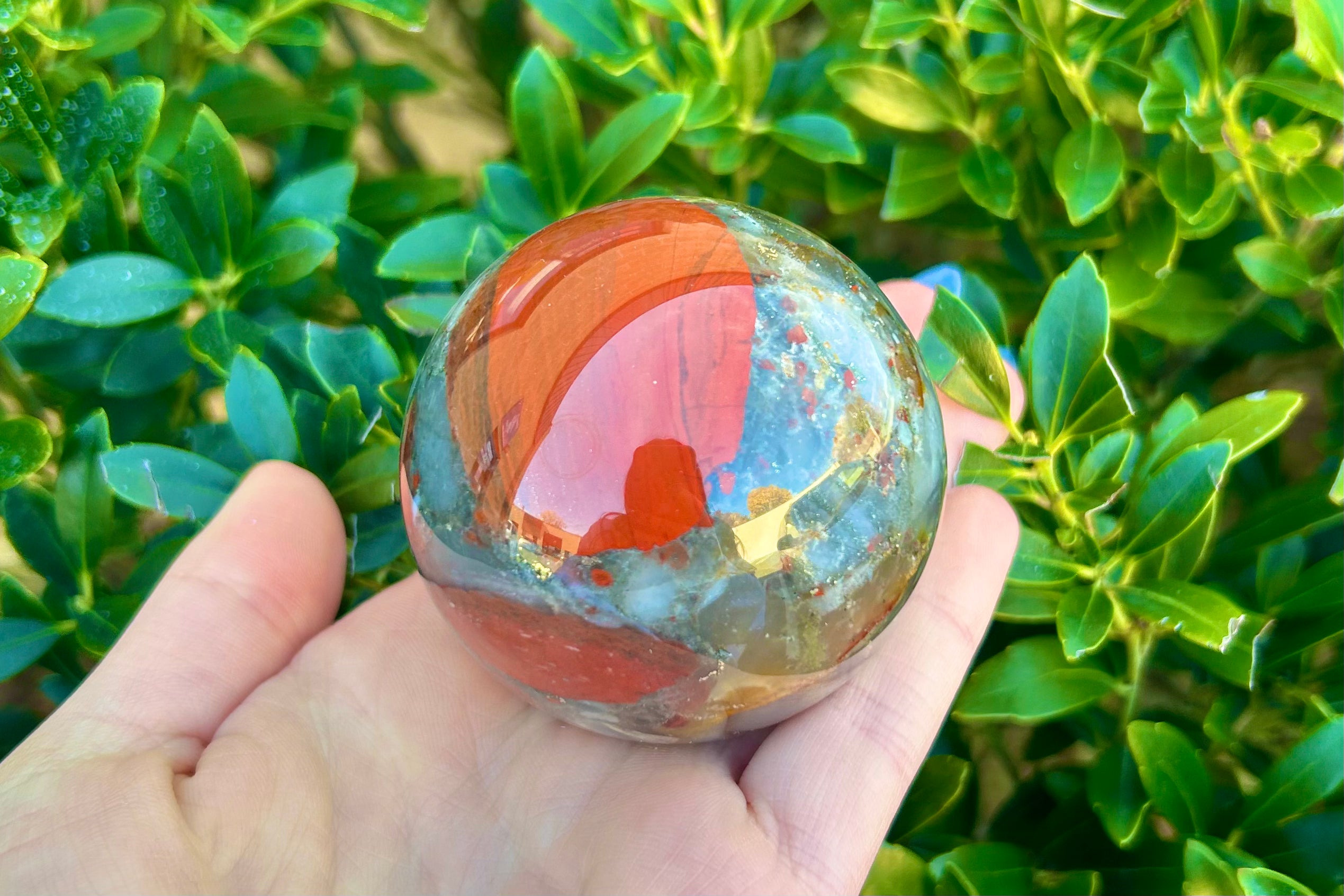 African Bloodstone Crystal Sphere