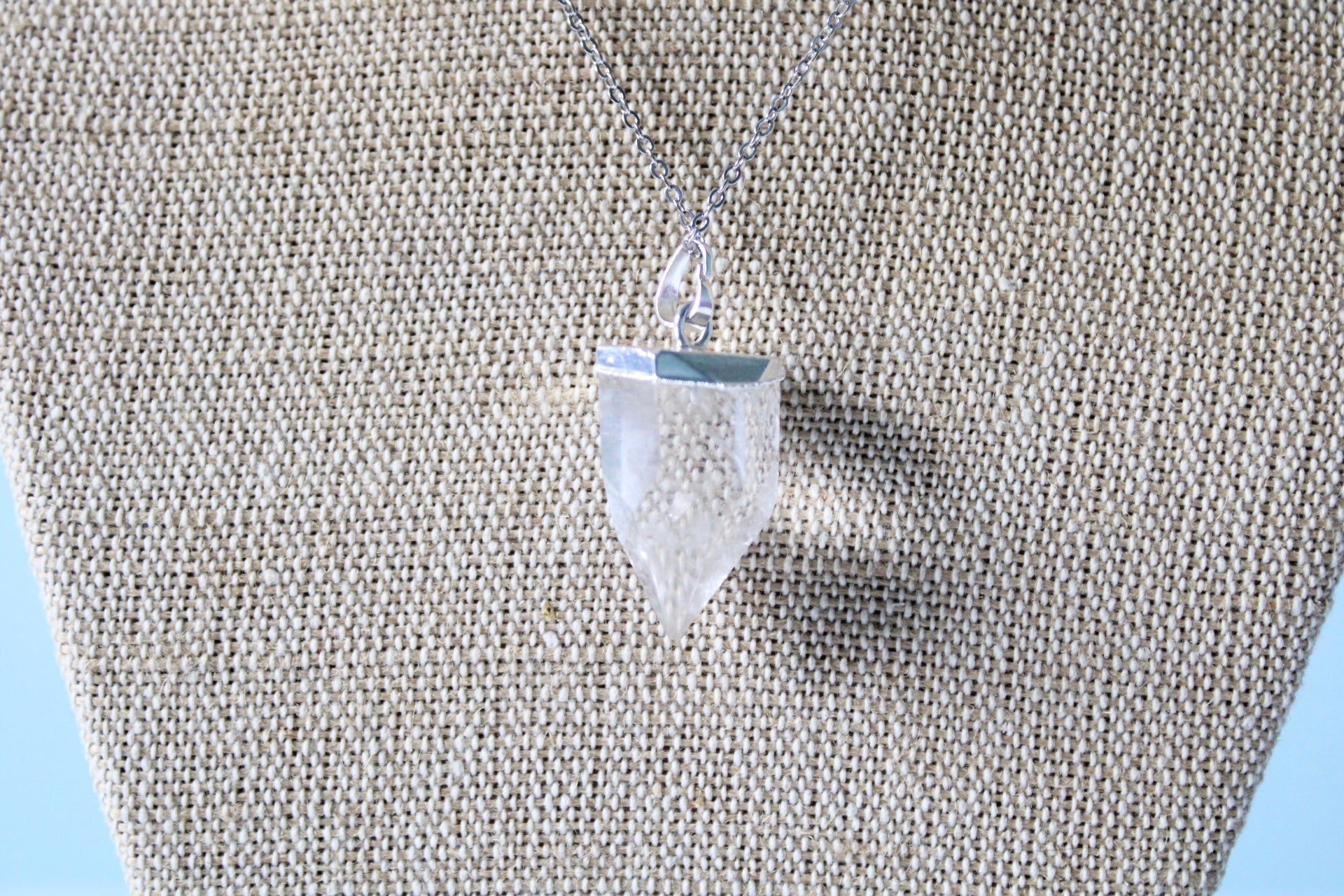 Natural Gemstone Crystal Pendant Necklace Raw