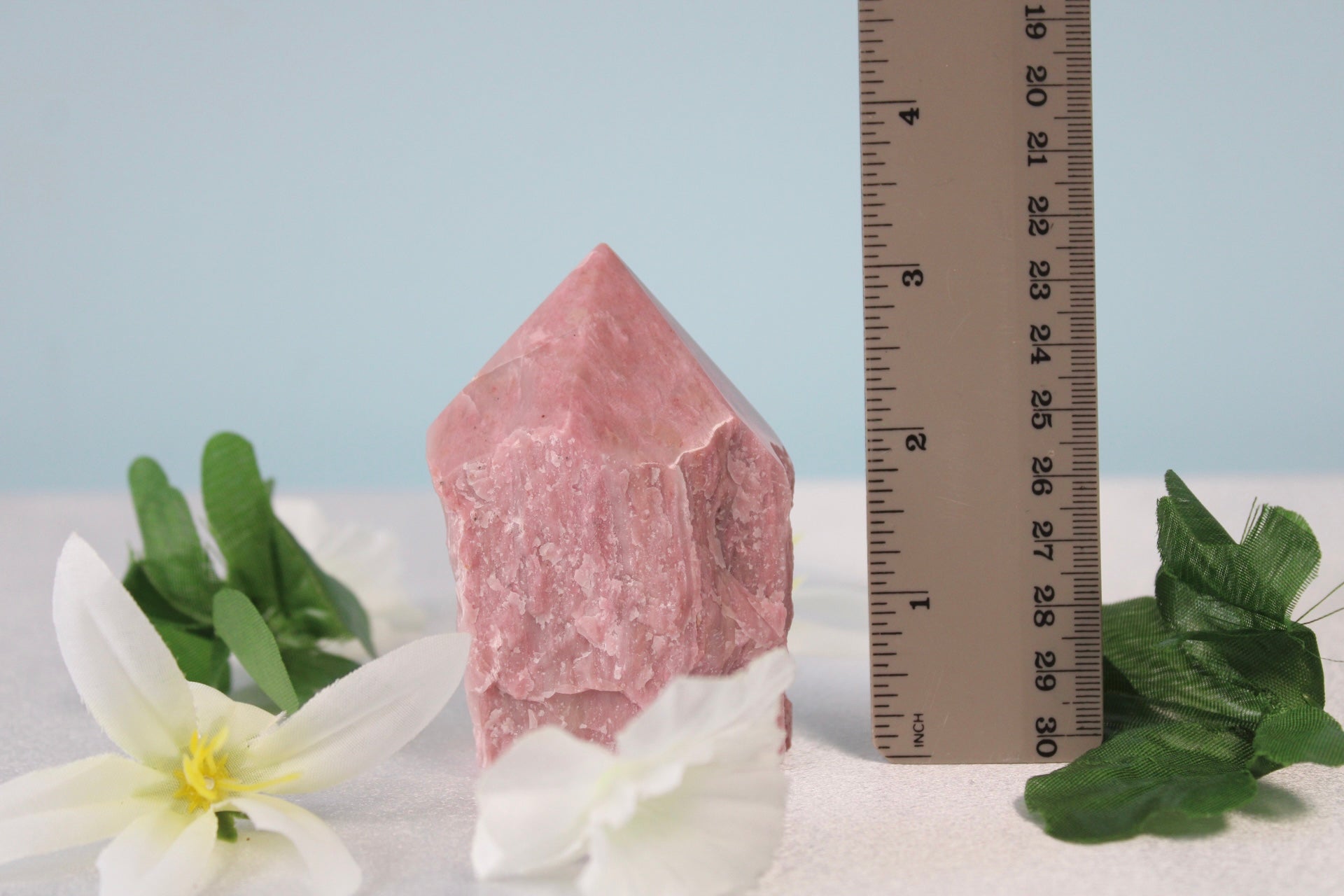 Pink Jasper Raw Free Form Polished Tops Standing Crystal Points