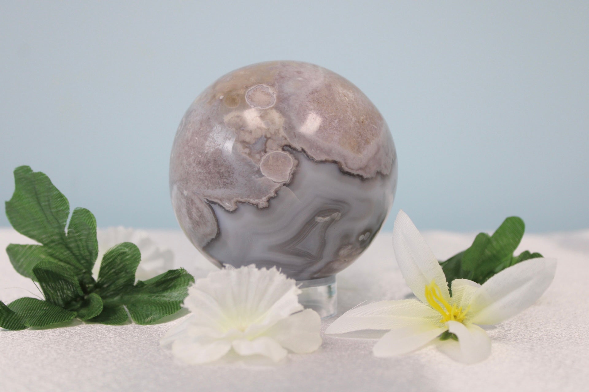 Flower Agate Crystal Sphere