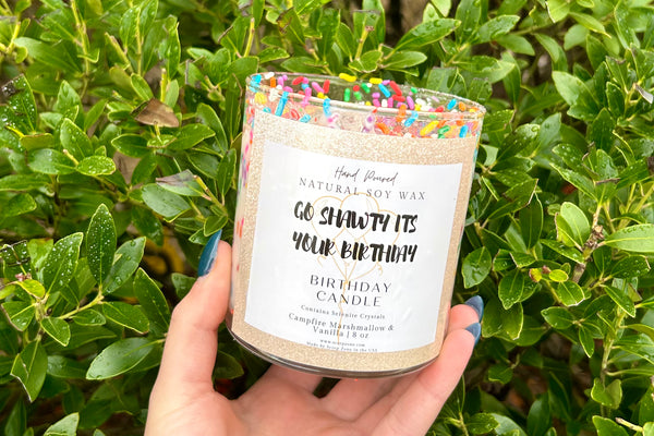 “Go Shawty It’s Your Birthday” Crystal Soy Wax Candle by Scorp Zone