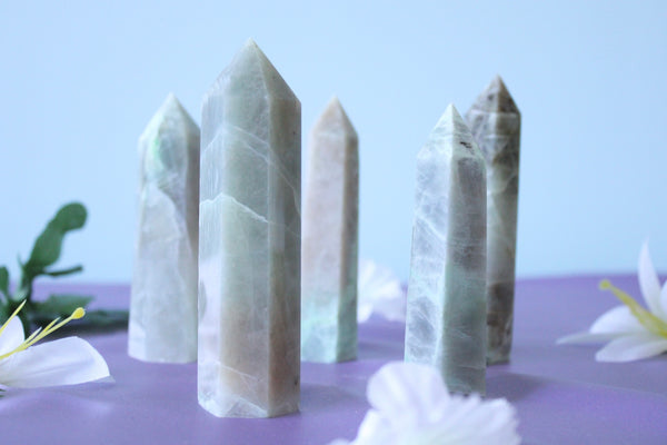 Green Moonstone Crystal Point