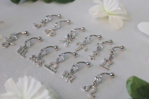 Zodiac Silver Belly Rings