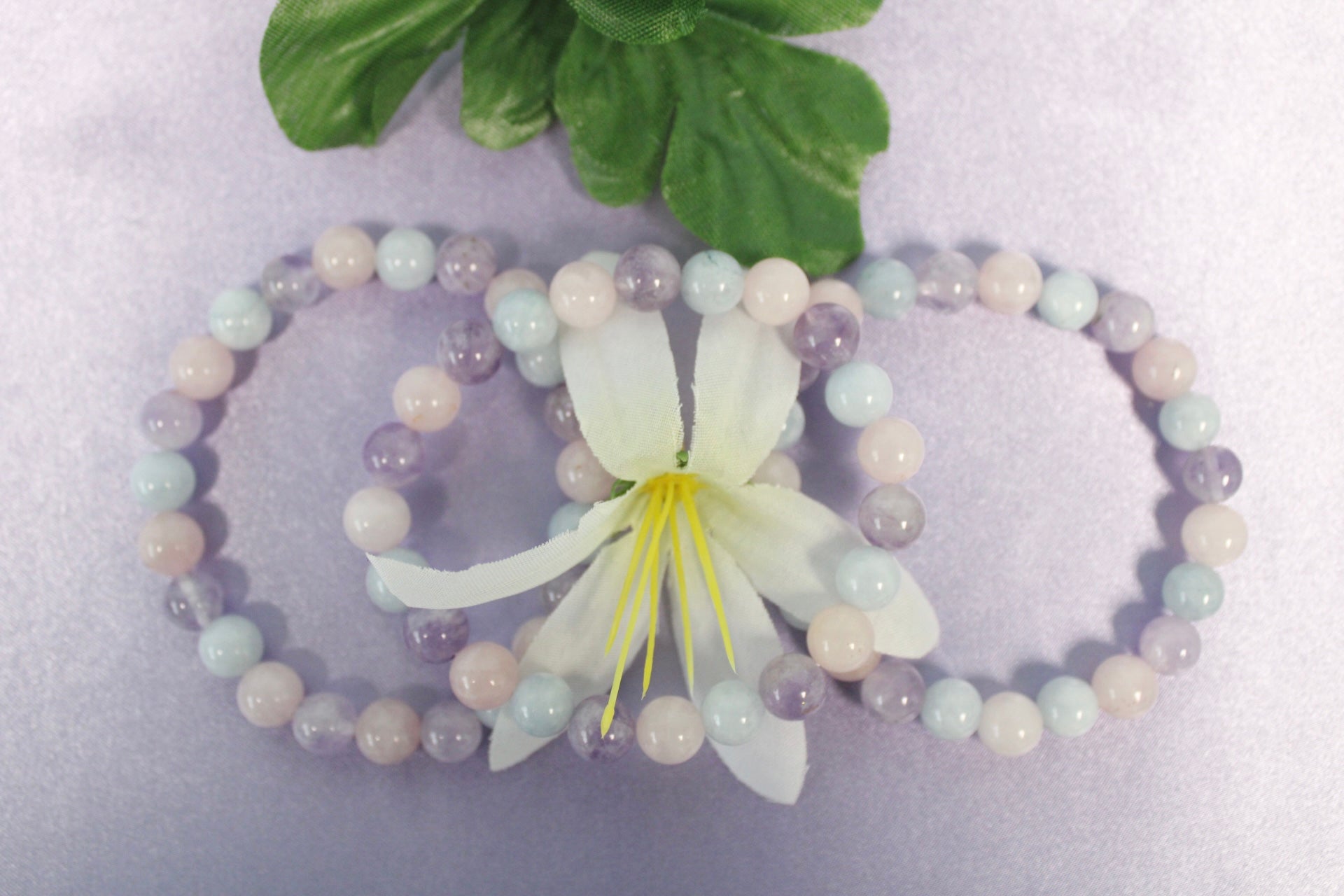 Morganite, Lavender Amethyst and Aquamarine Bracelet
