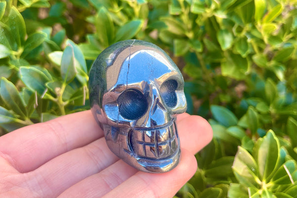 Hematite Skull Crystal Carving